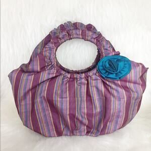 Green Gecko | Striped Satchel Handbag